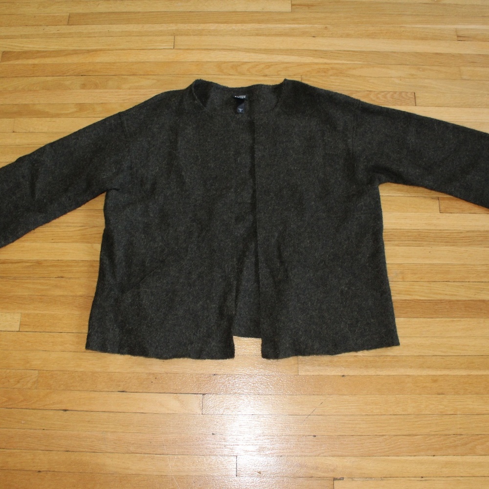 Eileen Fisher alpaca & wool gray shrug